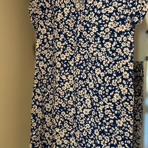 Gap Floral Blue and White Dress